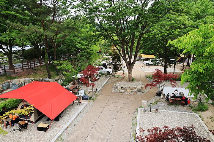 [강원도 춘천시] 청평사 국민여가 캠핑장 – 소양강댐 안쪽 청평사앞에 마련된 공영 캠핑장