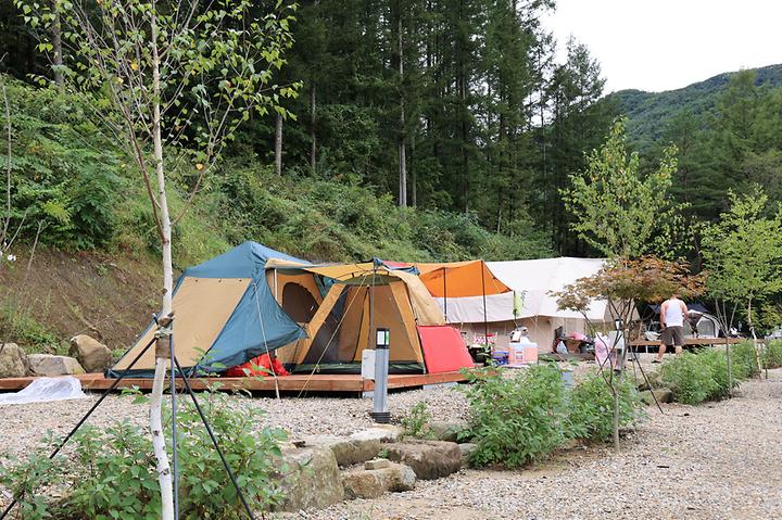 [강원도 평창군] 평창바샘캠핑장 – 평창 무이예술관 맞은편 흥정계곡 캠핑장