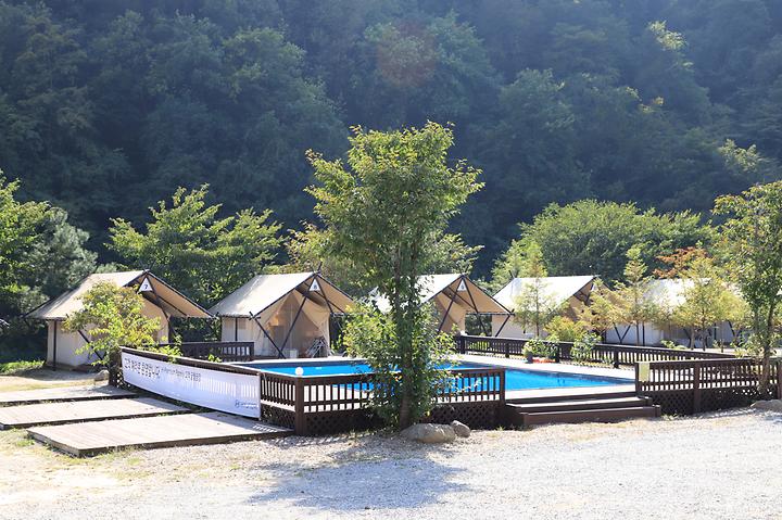 [강원도 홍천군] 가온휴양빌리지 계곡 글램핑 카라반 캠핑