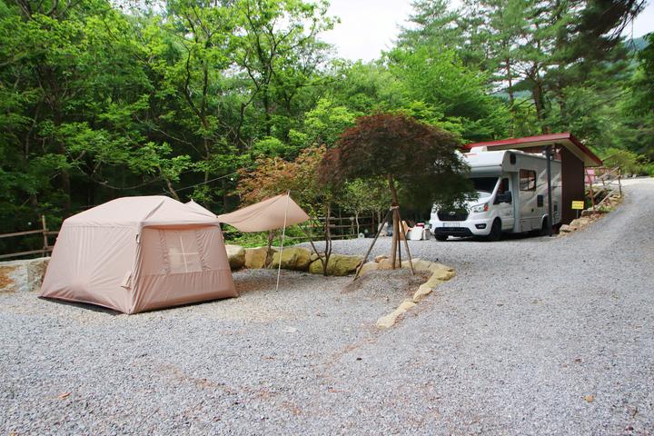 [강원도 평창군] 유포리아 캠핑장 – 금당계곡 상류 위치 /  개별 샤워실과 화장실 구비