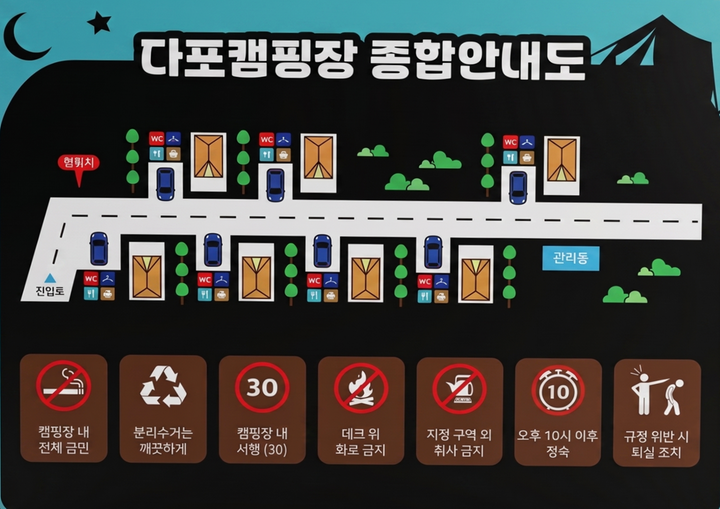 [경상남도 거제시] 다포캠핑장 – 거제 남부면 다포마을에 위치한 프라이빗한 오토캠핑장